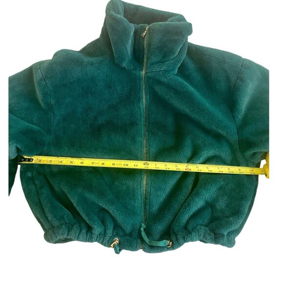 BE FORE DAWN COAT JACKET FULL ZIP  MOCK NECK SZ 8 EMERALD GREEN FAUX FUR COZY - Picture 4 of 15